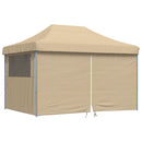 foldbart pop-up festtelt med 4 sidevægge beige