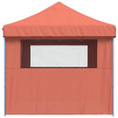 foldbart pop-up festtelt med 4 sidevægge terracotta