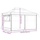 foldbart pop-up festtelt med 4 sidevægge terracotta