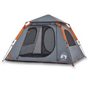 4-personers campingtelt kuppel quick-release grå og orange