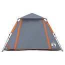 4-personers campingtelt kuppel quick-release grå og orange