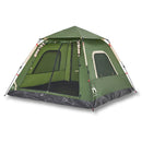 5-personers campingtelt kuppel quick-release grøn
