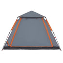 5-personers campingtelt kuppel quick-release grå og orange