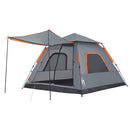 5-personers campingtelt kuppel quick-release grå og orange