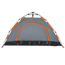 2-personers campingtelt vandtæt quick-release grå og orange