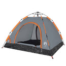 3-personers campingtelt quick-release grå og orange