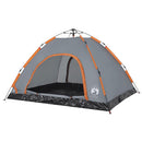 4-personers campingtelt quick-release grå og orange
