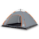 5-personers campingtelt vandtæt quick-release grå og orange