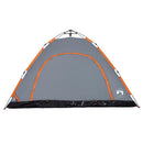 5-personers campingtelt vandtæt quick-release grå og orange