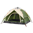 3-personers campingtelt kuppel quick-release grøn