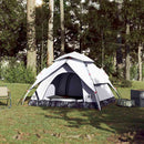 3-personers campingtelt kuppel quick-release mørklægning hvid