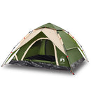 5-personers campingtelt kuppel quick-release grøn