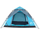 5-personers campingtelt kuppel quick-release blå