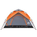 5-personers campingtelt kuppel quick-release grå og orange
