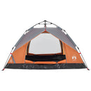 2-personers campingtelt kuppel quick-release grå og orange