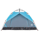 3-personers campingtelt kuppel quick-release blå