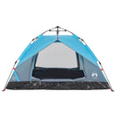 3-personers campingtelt kuppel quick-release blå