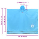 regnponcho med hætte 223x145 cm 2-i-1 design blå