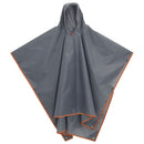 regnponcho med hætte 223x145 cm 2-i-1 design grå og orange