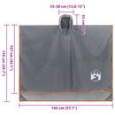 regnponcho med hætte 223x145 cm 2-i-1 design grå og orange