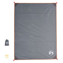 picnictæppe med pløkker 205x155 cm grå og orange