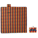 picnictæppe 200x200 cm foldbart fløjl ternet flerfarvet