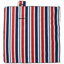 picnictæppe 200x200 cm foldbart fløjl stribet rød og blå