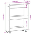 skab med hjul 60x22x79 cm konstrueret træ sonoma-eg