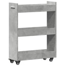 skab med hjul 60x22x79 cm konstrueret træ betongrå
