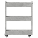 skab med hjul 60x22x79 cm konstrueret træ betongrå