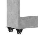 skab med hjul 60x22x79 cm konstrueret træ betongrå