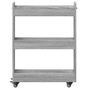 skab med hjul 60x22x79 cm konstrueret træ grå sonoma-eg
