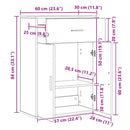 skænk 60x30x84 cm konstrueret træ hvid