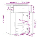 skænk 60x30x84 cm konstrueret træ røget egetræsfarve