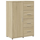 skab 60x31x84 cm konstrueret træ røget egetræsfarve