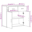 skænk 79x38x80 cm konstrueret træ røget egetræsfarve