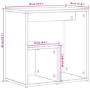 sidebord 50x30x50 cm konstrueret træ hvid