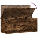opbevaringsboks 90x35x35 cm konstrueret træ røget egetræsfarve