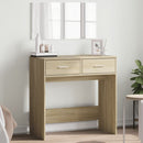 makeupbord med spejl 80x39x80 cm sonoma-eg