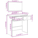 makeupbord med spejl 80x39x80 cm grå sonoma-eg