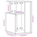 sidebord 35x35x60 cm konstrueret træ brun egetræ