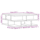 sofabord 70x70x29 cm konstrueret træ sonoma-eg