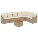sofasæt til haven 8 dele med hynder polyrattan beige