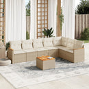 sofasæt til haven 8 dele med hynder polyrattan beige