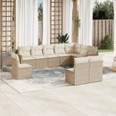 sofasæt til haven 10 dele med hynder polyrattan beige