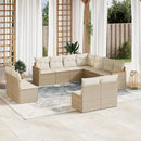 sofasæt til haven 11 dele med hynder polyrattan beige