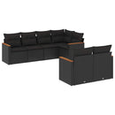 sofasæt til haven 7 dele med hynder polyrattan sort