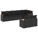 sofasæt til haven 8 dele med hynder polyrattan sort