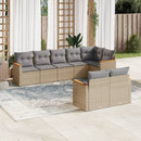 havesofasæt 8 dele med hynder polyrattan beige
