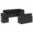 sofasæt til haven 8 dele med hynder polyrattan sort